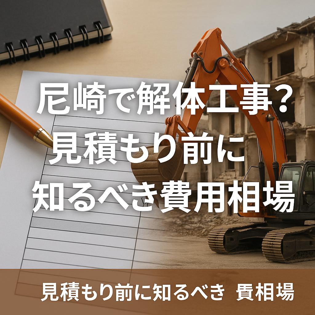 尼崎で解体工事？見積もり前に知るべき費用相場