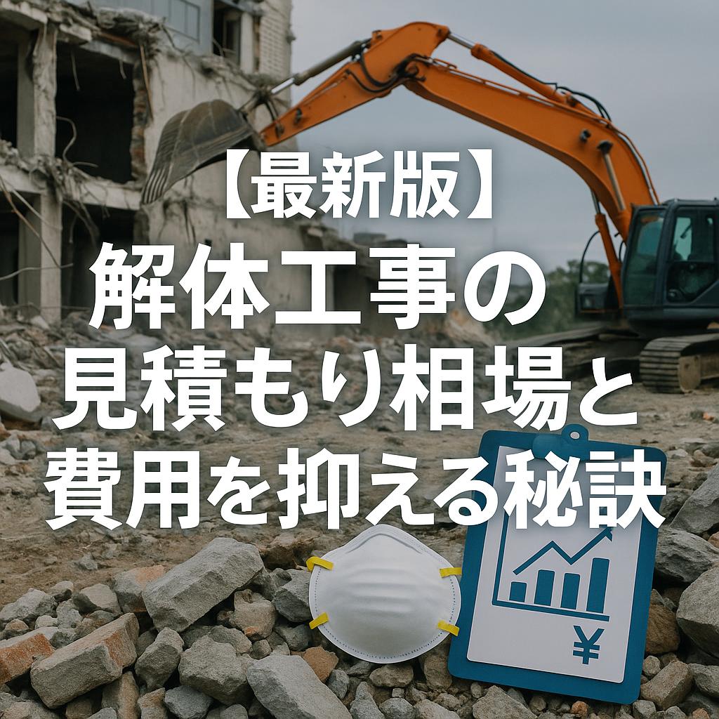 【最新版】解体工事の見積もり相場と費用を抑える秘訣