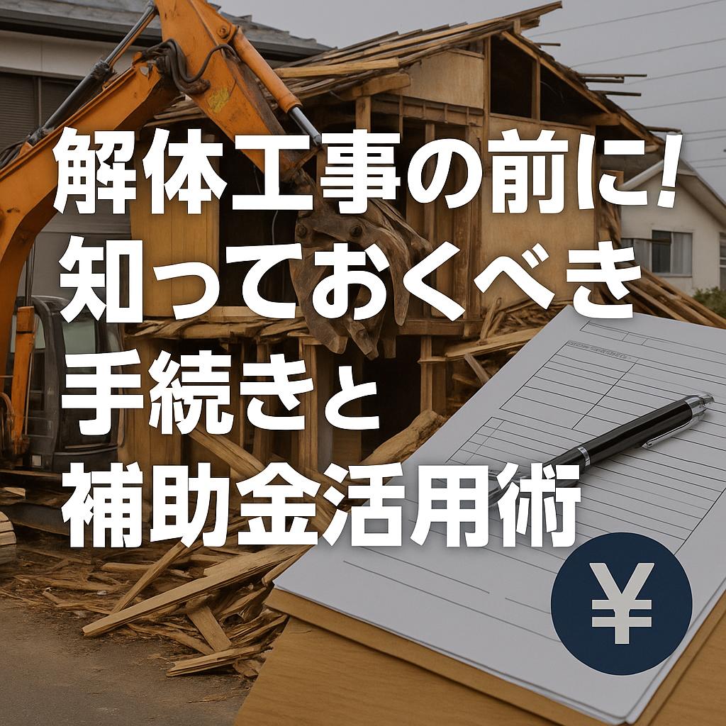 解体工事の前に！知っておくべき手続きと補助金活用術