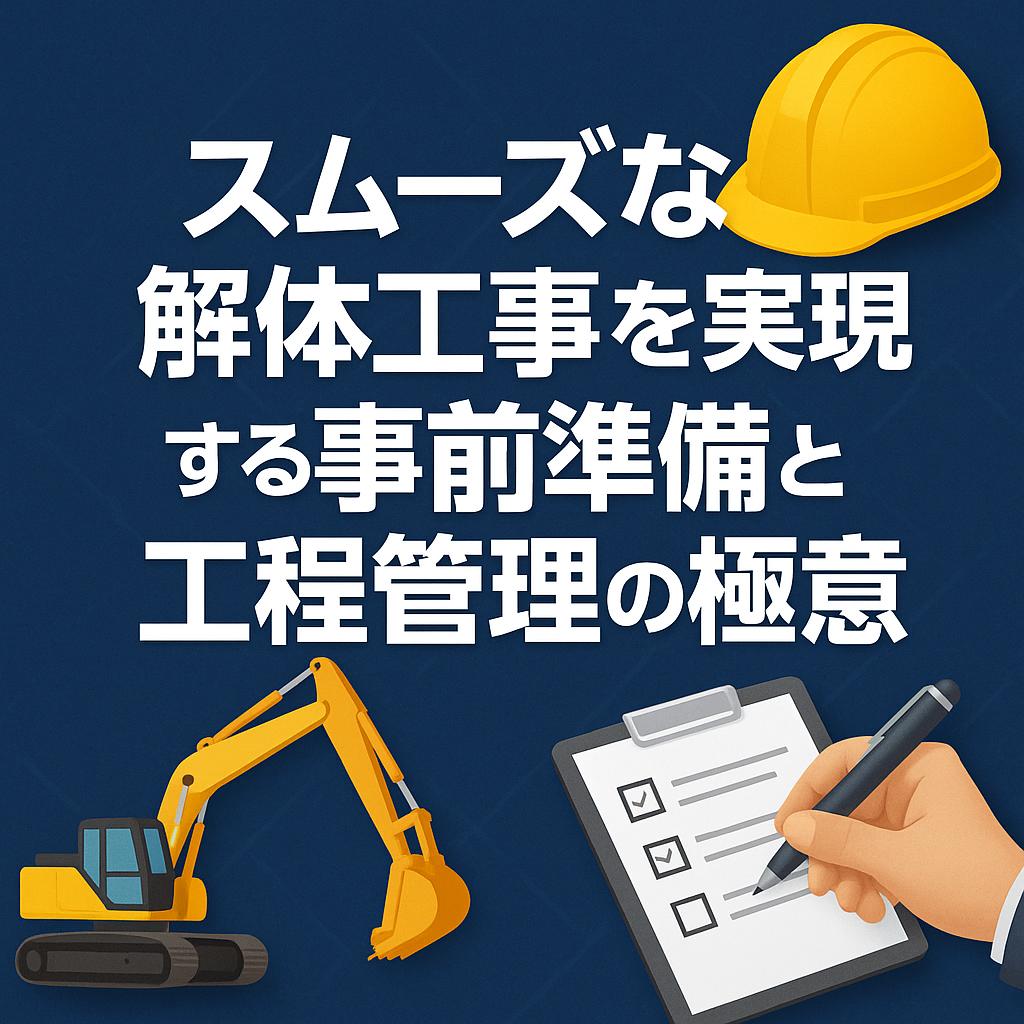 スムーズな解体工事を実現する事前準備と工程管理の極意