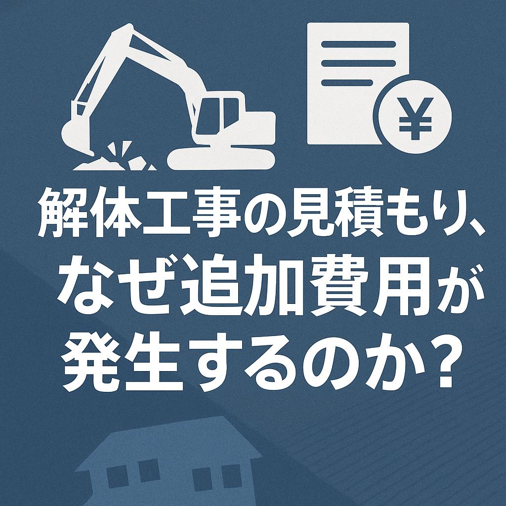解体工事の見積もり、なぜ追加費用が発生するのか？
