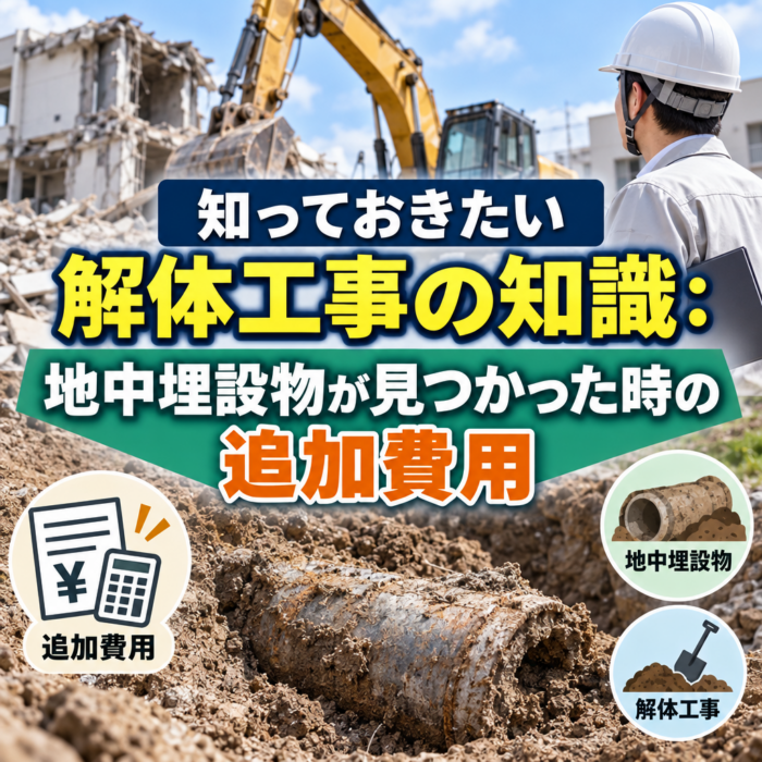 知っておきたい解体工事の知識：地中埋設物が見つかった時の追加費用
