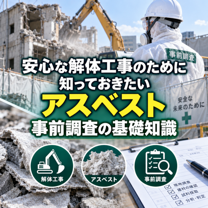 安心な解体工事のために知っておきたいアスベスト事前調査の基礎知識