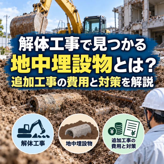 解体工事で見つかる地中埋設物とは？追加工事の費用と対策を解説