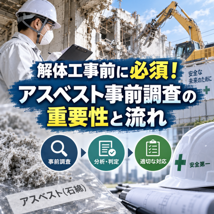 解体工事前に必須！アスベスト事前調査の重要性と流れ