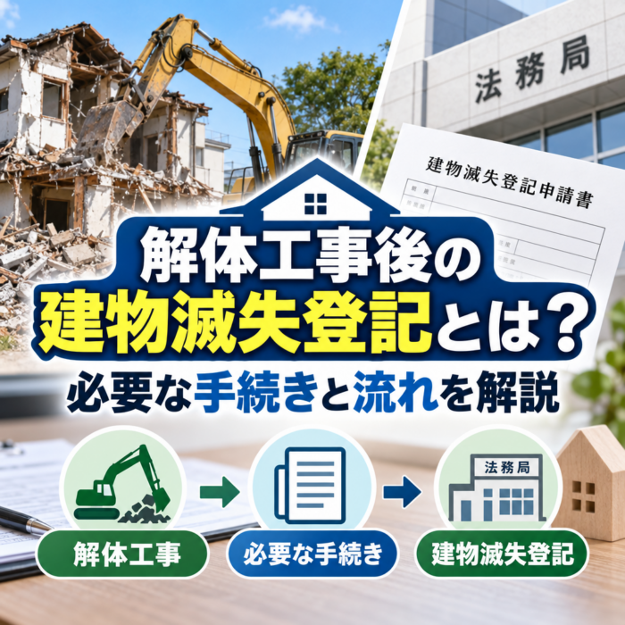 解体工事後の建物滅失登記とは？必要な手続きと流れを解説