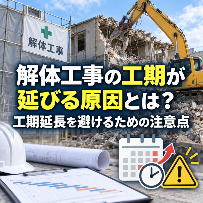 解体工事の工期が延びる原因とは？工期延長を避けるための注意点